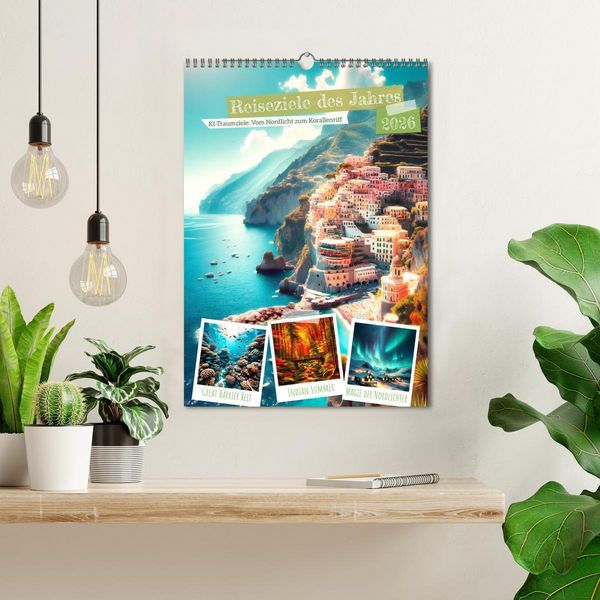 Produktbild: Reiseziele des Jahres - vom Nordlicht bis Korallenriff: 12 Traumziele (Wandkalender 2026 DIN A3 hoch), CALVENDO Monatskalender