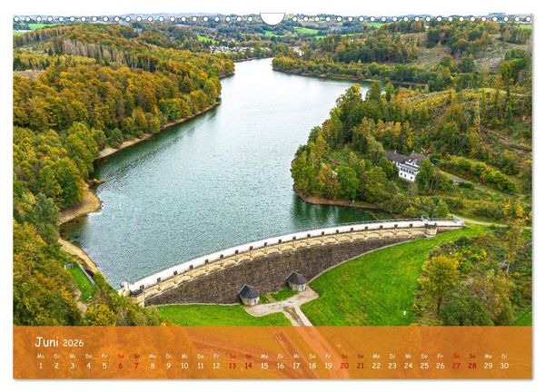 Produktbild: Talsperren der Wupper und ihrer Nebenfl&uuml;sse aus der Vogelperspektive (Wandkalender 2026 DIN A3 quer), CALVENDO Monatskalender