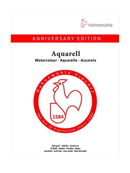 Produktbild: Hahnem&uuml;hle Papier Anniversary Edition - Aquarell, 24 x 32 cm, 450 g/m&sup2;