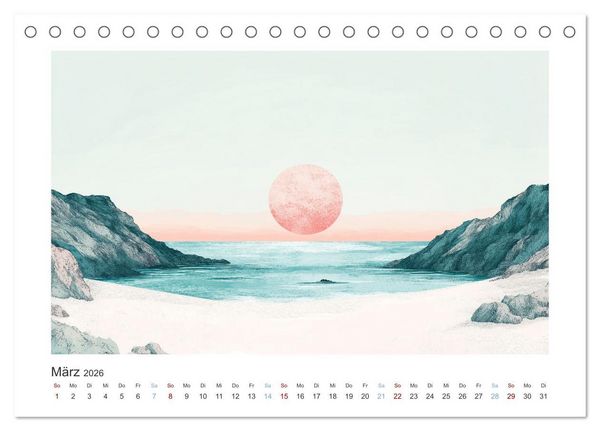 Produktbild: Die Wogen des Lichts (Tischkalender 2026 DIN A5 quer), CALVENDO Monatskalender