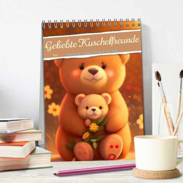 Produktbild: Knuddelige Kuschelfreunde (Tischkalender 2026 DIN A5 hoch), CALVENDO Monatskalender