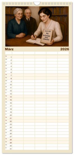 Produktbild: Familienplaner 2026 - Else Ury mit 5 Spalten (Wandkalender, 21 x 45 cm) CALVENDO