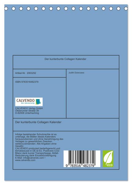 Produktbild: Der kunterbunte Collagen Kalender (Tischkalender 2026 DIN A5 hoch), CALVENDO Monatskalender