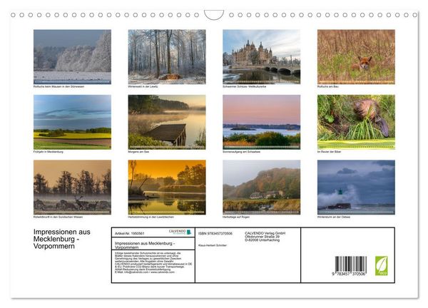 Produktbild: Impressionen aus Mecklenburg - Vorpommern (Wandkalender 2026 DIN A3 quer), CALVENDO Monatskalender