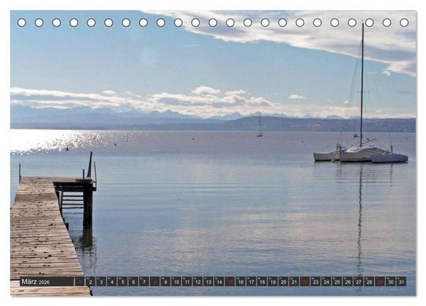 Produktbild: Starnberger See - Auf den Spuren von Ludwig II. und Sisi (Tischkalender 2026 DIN A5 quer), CALVENDO Monatskalender
