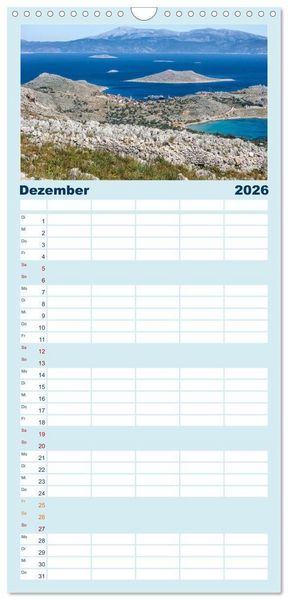 Produktbild: Familienplaner 2026 - Insel Chalki mit 5 Spalten (Wandkalender, 21 x 45 cm) CALVENDO