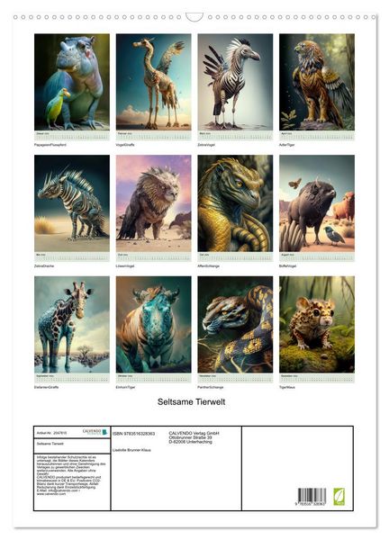 Produktbild: Seltsame Tierwelt (Wandkalender 2026 DIN A2 hoch), CALVENDO Monatskalender