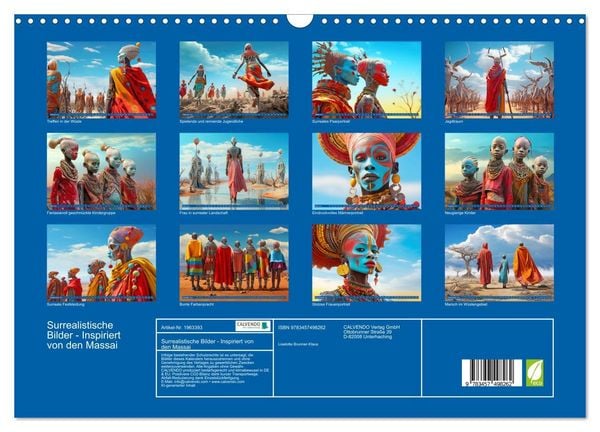 Produktbild: Surrealistische Bilder - Inspiriert von den Massai (Wandkalender 2026 DIN A3 quer), CALVENDO Monatskalender