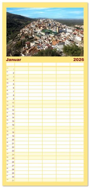 Produktbild: Familienplaner 2026 - Marokko, ein lebendiges Mosaik voller Farben. mit 5 Spalten (Wandkalender, 21 x 45 cm) CALVENDO