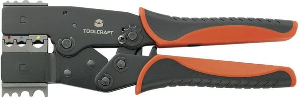 Produktbild: TOOLCRAFT 2-i-1 818644 Crimpzange Isolierte Flachstecker, Kabelschuhe, Sto&szlig;verbinder 0.5 bis 10 mm&sup2;