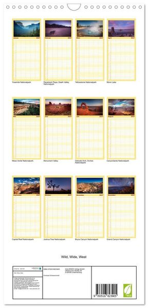 Produktbild: Familienplaner 2027 - Wild, Wide, West mit 5 Spalten (Wandkalender, 21 x 45 cm) CALVENDO