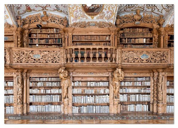 Produktbild: Kloster Waldsassen Stiftsbibliothek (hochwertiger Premium Wandkalender 2026 DIN A2 quer), Kunstdruck in Hochglanz