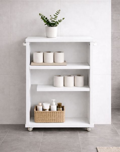 Produktbild: Holz Badschrank Nischenregal Nilari 61 x 20 x 45