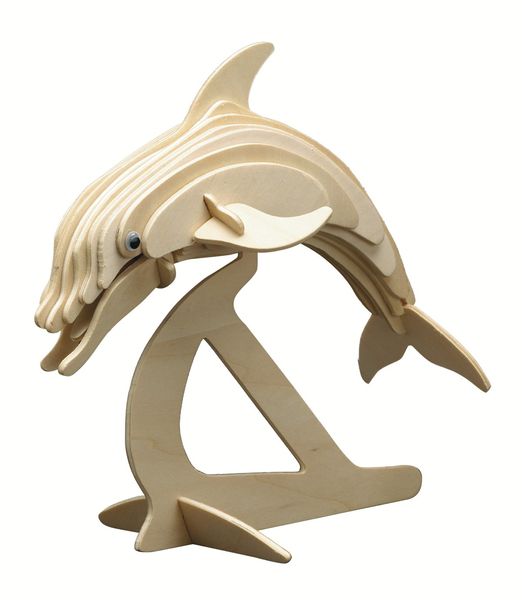 Produktbild: PEBARO 864/1 - Holzbausatz Delphin, 25 Teile, Holzkonstruktion zum Zusammenstecken