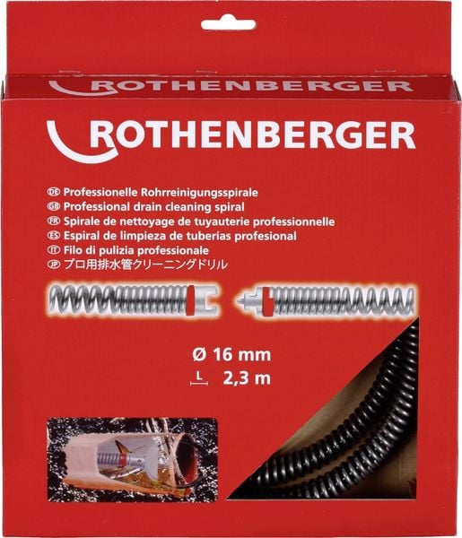 Rothenberger 72433 Rohrreinigungswelle 230cm Produktabmessung, Ø 16mm