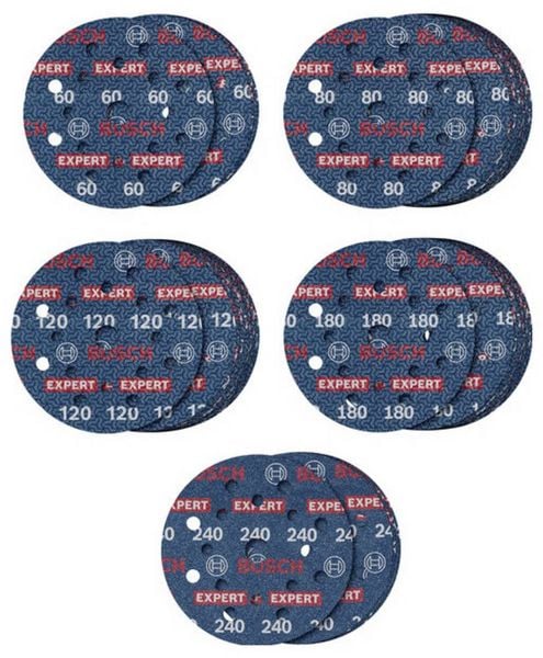 Bosch Accessories 2608902429 Schleifscheiben-Set Durchmesser 125 mm Körnung (num)=60, 80, 120, 240, 180 1 St.