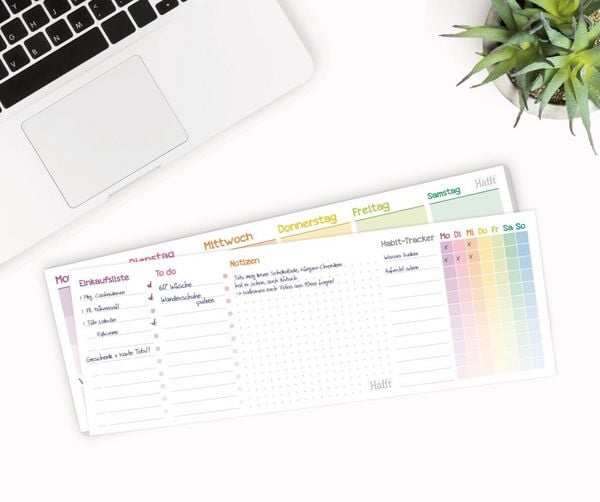Produktbild: Trendstuff Block lang Rainbow Wochenplan