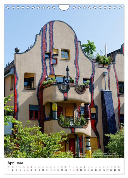 Produktbild: Wohnen unterm Regenturm - Ein Hundertwasser Architekturprojekt, 1991-94 (Wandkalender 2026 DIN A4 hoch), CALVENDO Monatskalender