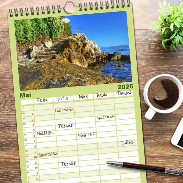 Produktbild: Familienplaner 2026 - SPLIT Kroatien - Dalmatien mit 5 Spalten (Wandkalender, 21 x 45 cm) CALVENDO