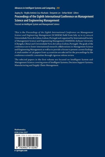 Produktbild: Proceedings of the Eighth International Conference on Management Science and Engineering Management