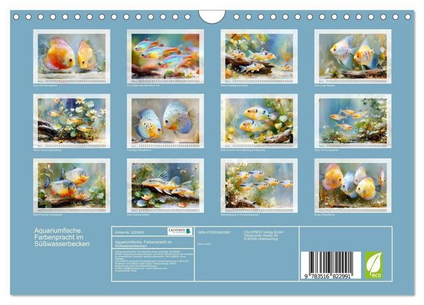 Produktbild: Aquariumfische. Farbenpracht im S&uuml;&szlig;wasserbecken (Wandkalender 2027 DIN A4 quer), CALVENDO Monatskalender