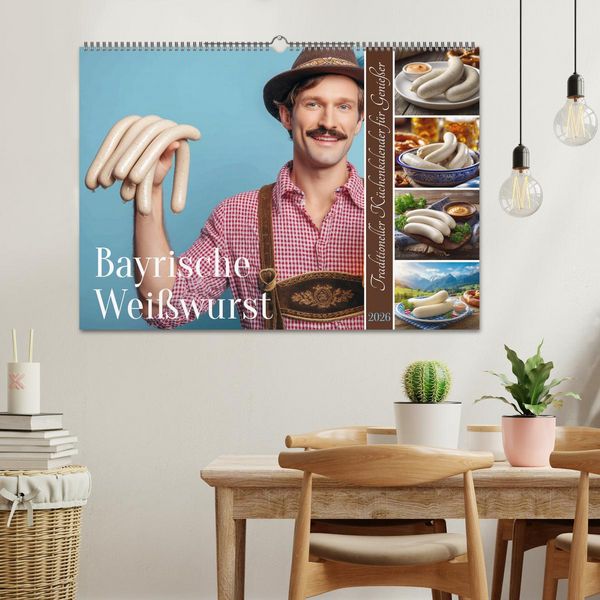 Produktbild: Bayrische Wei&szlig;wurst - Traditioneller K&uuml;chenkalender f&uuml;r Genie&szlig;er (Wandkalender 2026 DIN A2 quer), CALVENDO Monatskalender