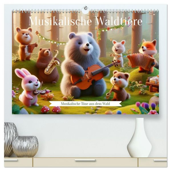 Produktbild: Musikalische Waldtiere (hochwertiger Premium Wandkalender 2026 DIN A2 quer), Kunstdruck in Hochglanz