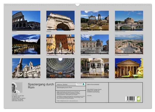 Produktbild: Spaziergang durch Rom (Wandkalender 2026 DIN A2 quer), CALVENDO Monatskalender