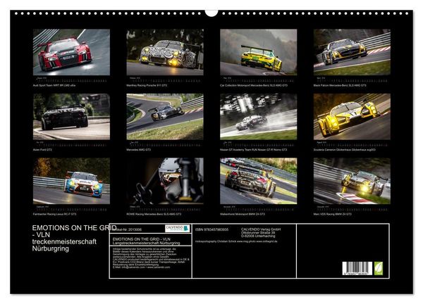 Produktbild: EMOTIONS ON THE GRID - VLN Langstreckenmeisterschaft N&uuml;rburgring (Wandkalender 2026 DIN A2 quer), CALVENDO Monatskalender