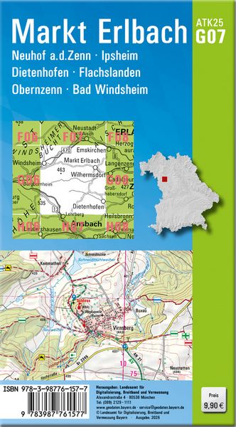 Produktbild: ATK25-G07 Markt Erlbach (Amtliche Topographische Karte 1:25000)