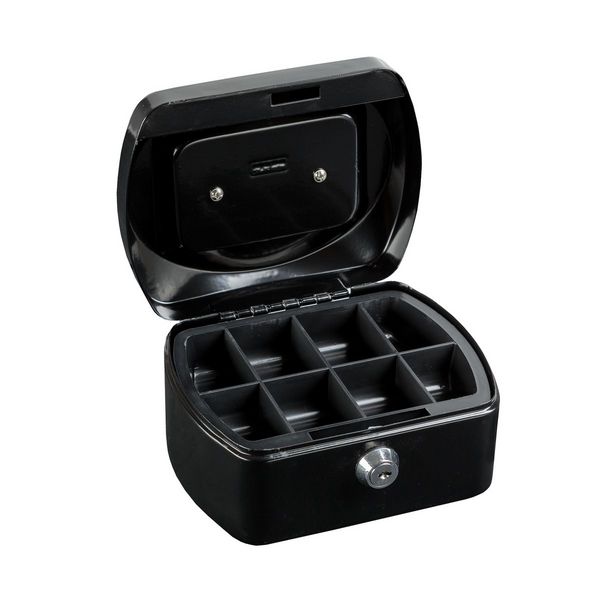 Produktbild: Idena Geldkassette Gr&ouml;&szlig;e 6 aus Metall 8 F&auml;cher schwarz 15,5x12x9cm