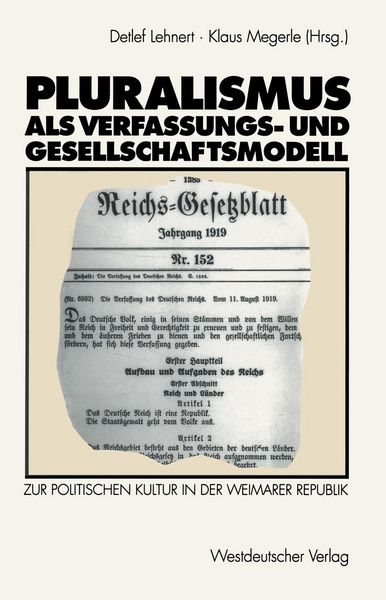 Produktbild: Pluralismus als Verfassungs- und Gesellschaftsmodell