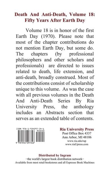 Produktbild: Death And Anti-Death, Volume 18: Fifty Years After Earth Day