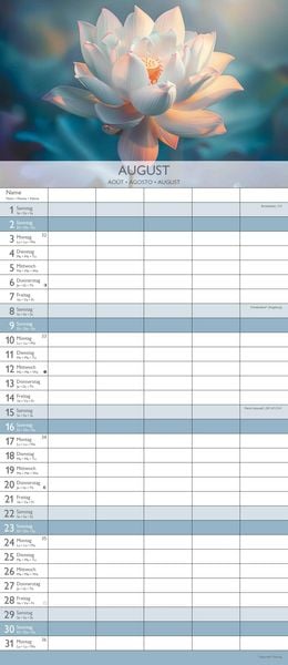 Produktbild: Familienplaner Zen 2026 - Familien-Timer 19,5x45 cm - 5 Spalten - Wand-Planer - viel Platz für Eintragungen - Familienkalender - Alpha Edition