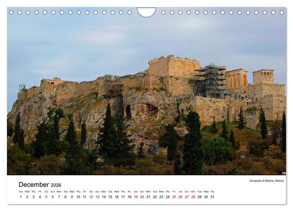 Produktbild: Highlights from the favourite land of the gods - Greece in twelve pictures (Wall Calendar 2026 DIN A4 landscape), CALVENDO 12 Month Wall Calendar