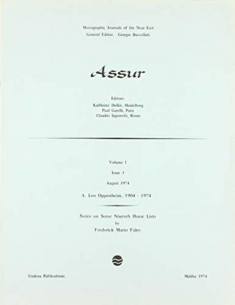 Produktbild: Buccellati, G: Leo Oppenheim, 1904-1974; Assur Notes on Some