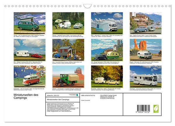 Produktbild: Miniaturwelten des Campings (Wandkalender 2026 DIN A3 quer), CALVENDO Monatskalender