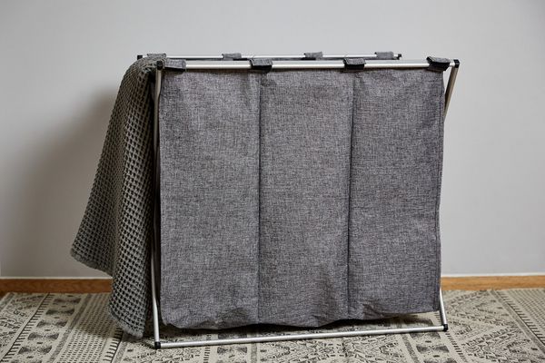 Produktbild: W&auml;schesammler Mod. Trio Grau meliert, W&auml;schekorb, 130 l