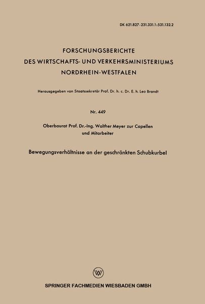 Produktbild: Bewegungsverh&auml;ltnisse an der geschr&auml;nkten Schubkurbel