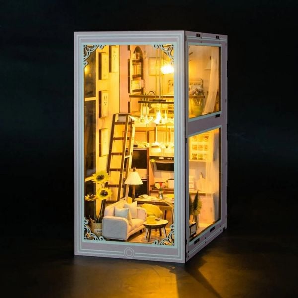 Produktbild: FiguredArt M2413 - DIY Book Nook, Pink Loft, Puzzle, 54 Teile, Miniatur-Diorama