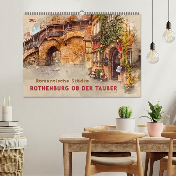 Produktbild: Romantische St&auml;dte - Rothenburg ob der Tauber (Wandkalender 2026 DIN A2 quer), CALVENDO Monatskalender