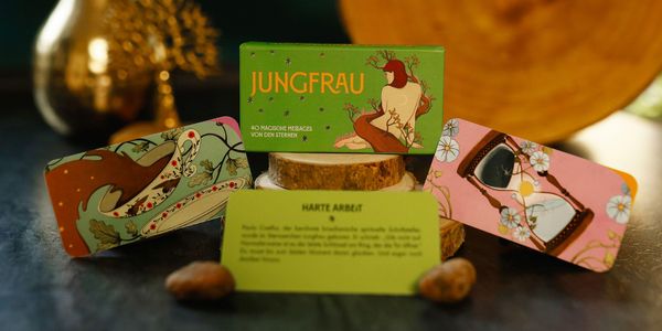 Produktbild: Sternzeichen Jungfrau 40 Karten in Magnetschachtel mit Metallicfolie - Magische Messages von den Sternen