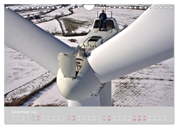 Produktbild: Windkraftanlagen aus der Luft fotografiert (Wandkalender 2026 DIN A4 quer), CALVENDO Monatskalender