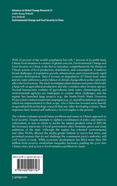 Produktbild: Environmental Change and Food Security in China