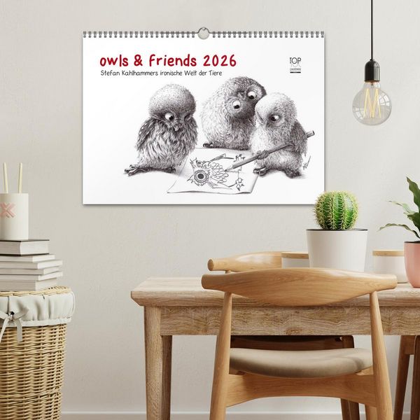 Produktbild: owls & friends 2026 (Wandkalender 2026 DIN A3 quer), CALVENDO Monatskalender