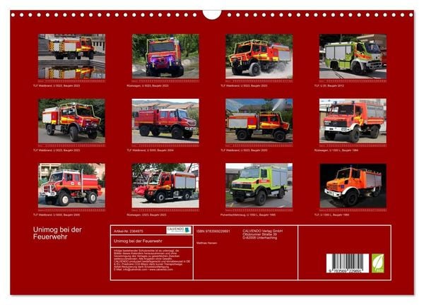 Produktbild: Unimog bei der Feuerwehr (Wandkalender 2027 DIN A3 quer), CALVENDO Monatskalender