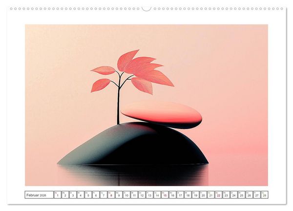 Produktbild: Japandi-Design (hochwertiger Premium Wandkalender 2026 DIN A2 quer), Kunstdruck in Hochglanz