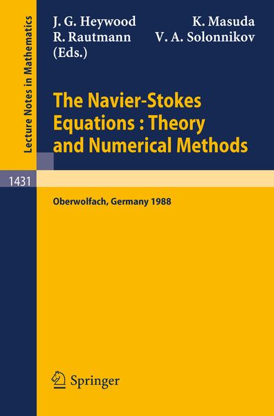 Produktbild: The Navier-Stokes Equations Theory and Numerical Methods
