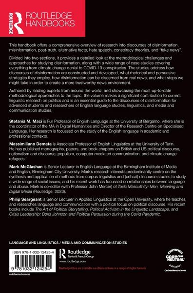 Produktbild: The Routledge Handbook of Discourse and Disinformation