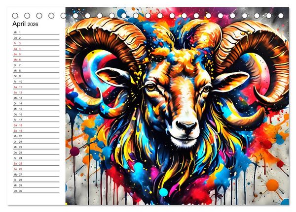 Produktbild: Street Art Sternzeichen (Tischkalender 2026 DIN A5 quer), CALVENDO Monatskalender